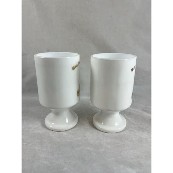 Walt Disney World 50th Anniversary Footed Mugs Pair White Gold Castle Logo - Picture 3 of 6